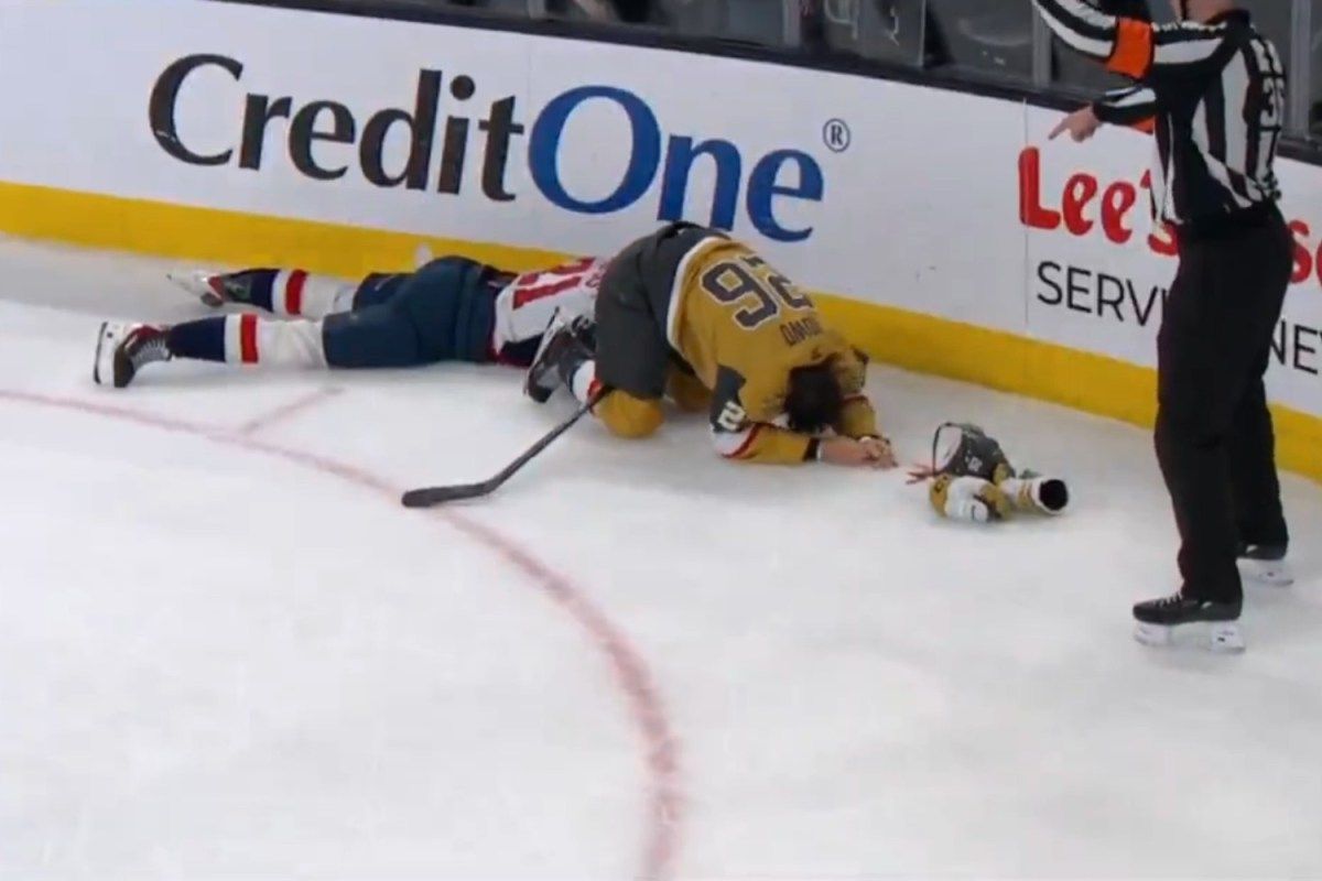 Aliaksei Protas leaves Capitals game with upper-body injury after brutal head-on collision with Nic Dowd